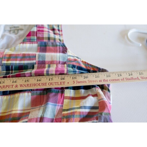 LL Bean Madras patchwork sleeveless midi dress preppy 18 reg item 294883 - Picture 6 of 7
